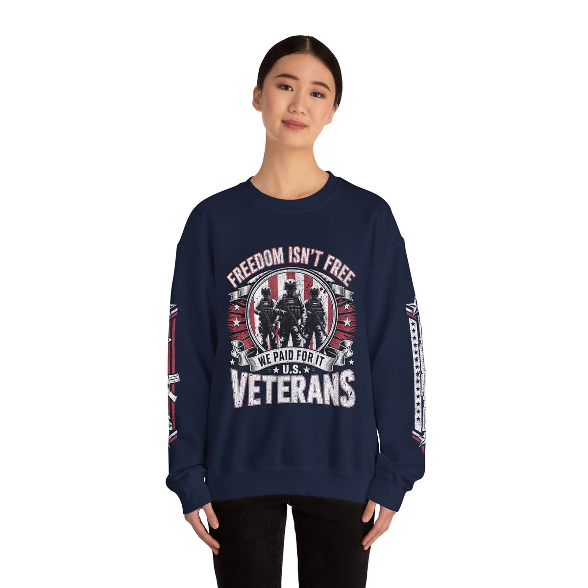Freedom Isn't Free Veterans Sweatshirt, Military Service Crewneck, American Flag Veteran Pullover, Veteran Gift, Memorial Day Outfit