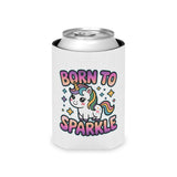Unicorn Can Cooler, Born to Sparkle Drink Sleeve, Cute Rainbow Beer Holder, Magical Gift for Her, Fantasy Party Favor, Unicorn Lover Gift
