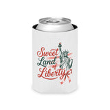 Sweet Land of Liberty Can Cooler, Patriotic Wine Can Holder, USA Drink Sleeve, 4th of July Gift, American Flag Beverage Holder