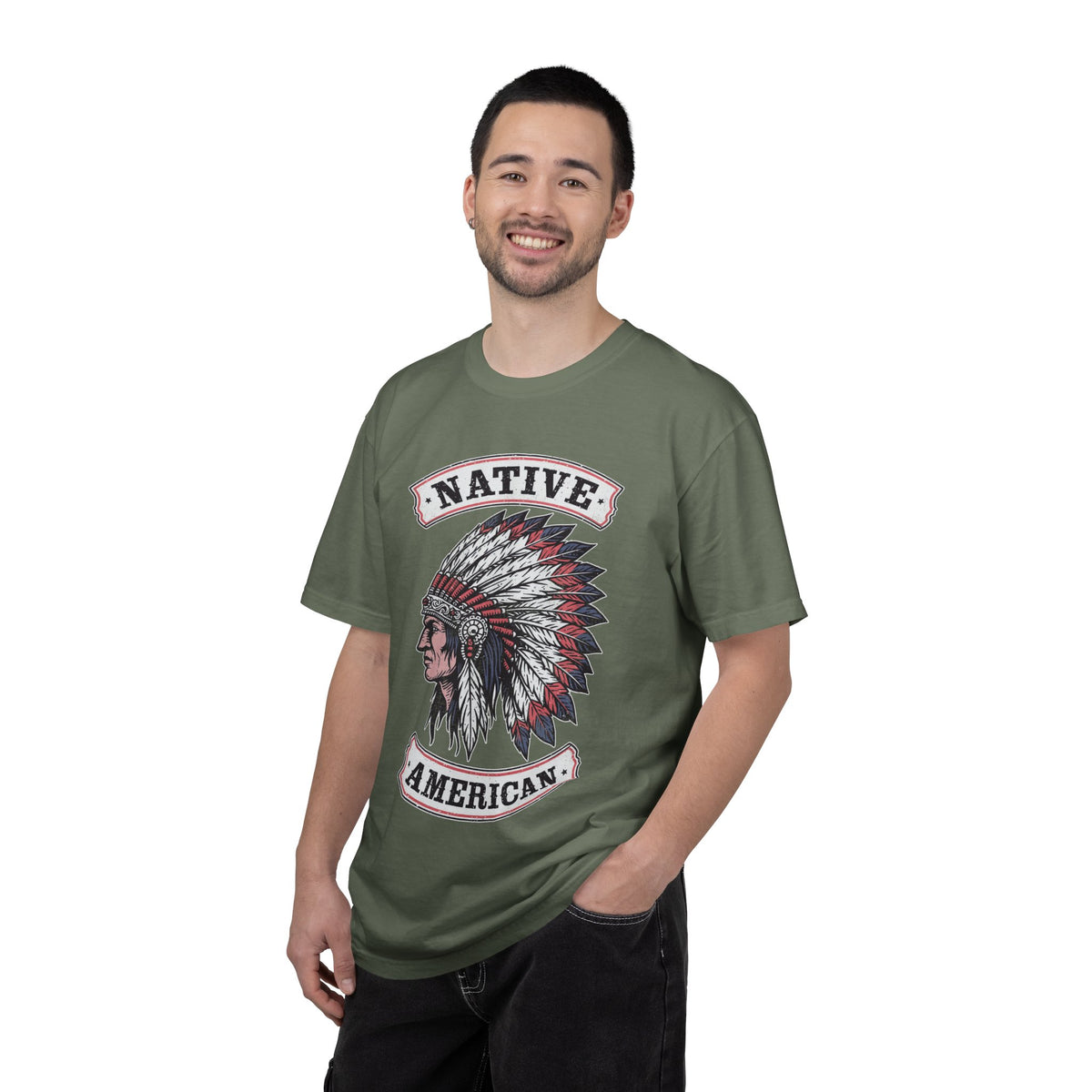 Native American Headdress Shirt, Patriotic USA Graphic Tee, Vintage American Eagle Style, Western Americana Gift, Fourth of July Shirt