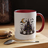 Cute Haunted House Mug, Kawaii Ghost Halloween Coffee Cup, Spooky Season Gift for Her, Purple Witchy Decor, Cozy Fall Birthday Present