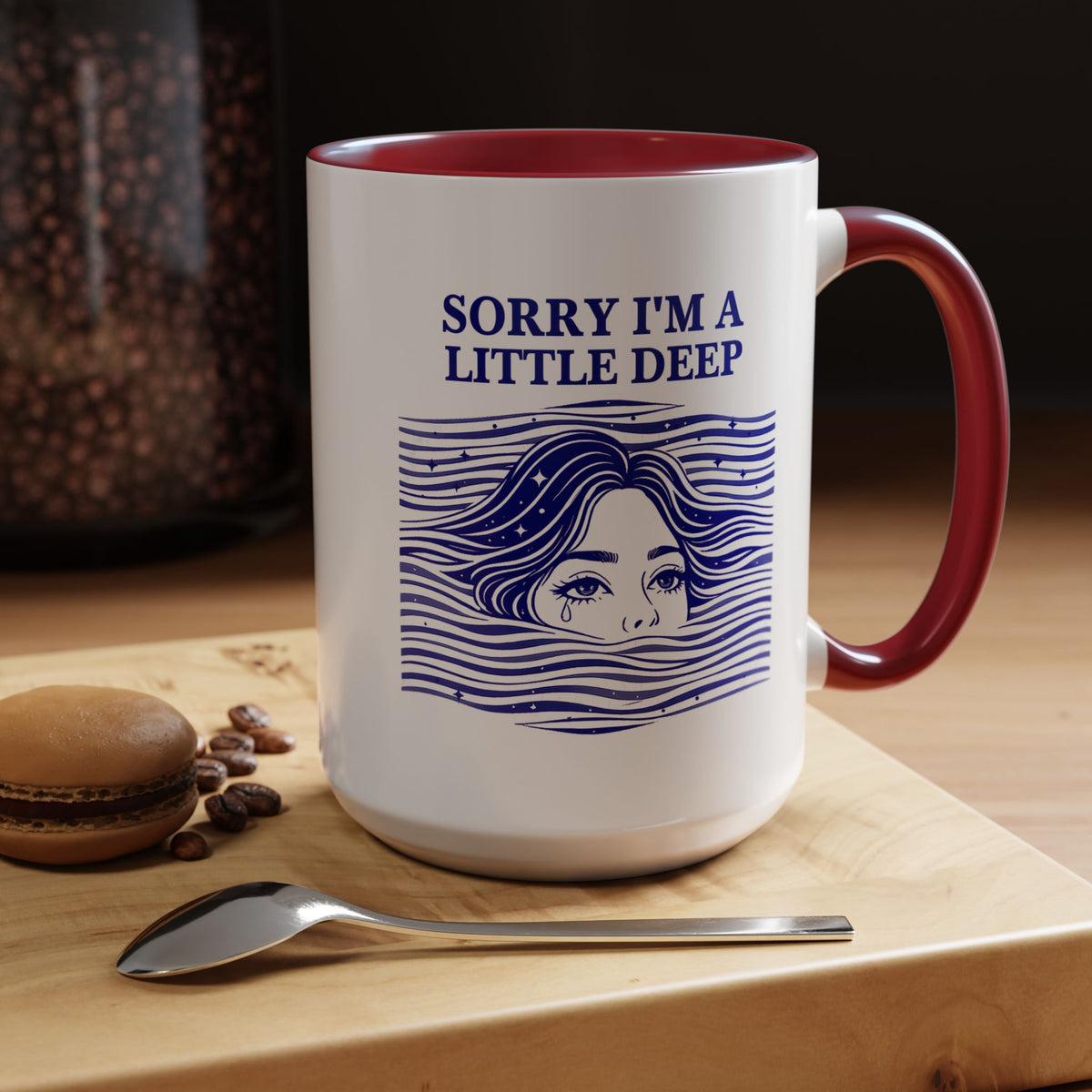 Funny Introvert Mug, Social Anxiety Coffee Mug, Deep Thinker Gift, Sarcastic Humor Cup, Emotional Ocean Mug, Mental Health Gift