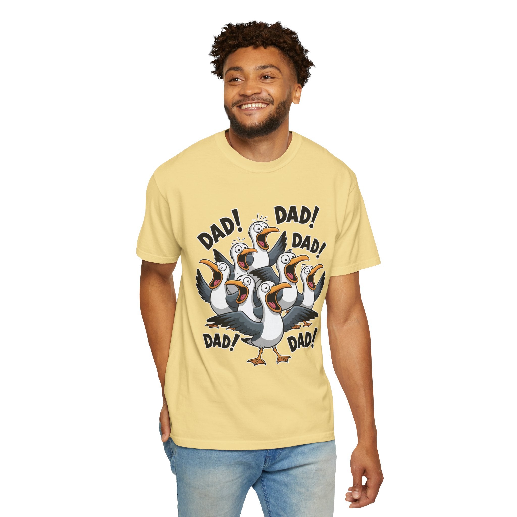 Funny Dad Life Comfort Colors Shirt, Dad Dad Dad Seagull Tee, Fatherhood Humor Graphic Shirt, Father's Day Gift for Dad