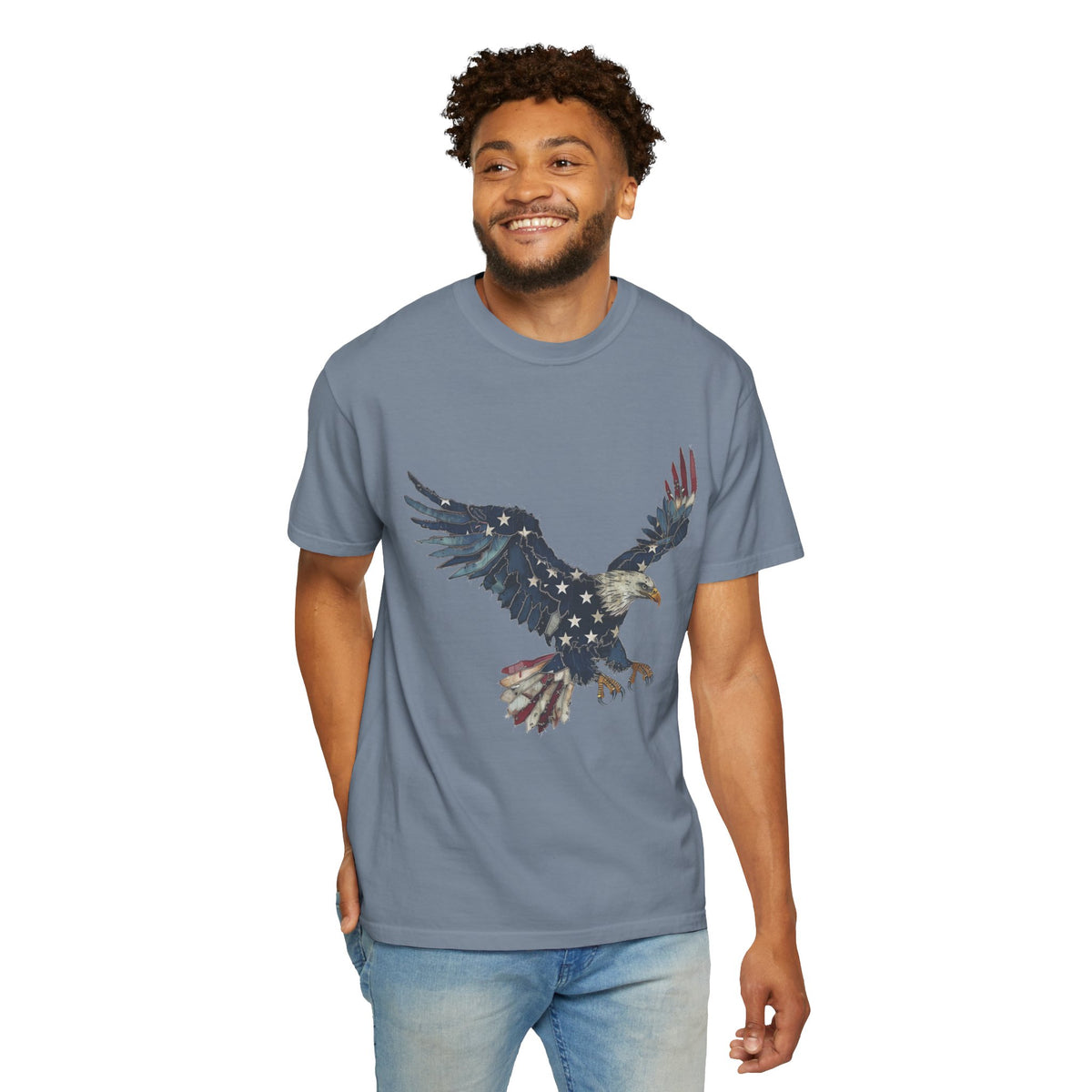 Patriotic Eagle Graphic Tee, Vintage USA Bird Shirt, Americana Freedom T Shirt, Fourth of July Eagle Shirt for Women