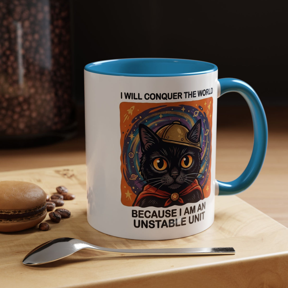 Funny Black Cat Coffee Mug, Unstable Unit Cat Mug, Sarcastic Cat Lover Gift, Introvert Humor Mug, Quirky Cat Mom Coffee Cup