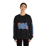 USA Patriotic Sweatshirt, American Flag Ribbon Pullover, Vintage Stars and Stripes Top, Fourth of July Outfit, Americana Gift for Women