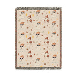 Cute Ghost Halloween Blanket, Spooky Mushroom Throw for Cozy Fall Decor, Whimsical Autumn Sofa Blanket, Halloween Gift for Ghost Lovers