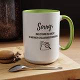 Sorry Das Stand So Nicht In Meiner Stellenbeschreibung Coffee Mug, Funny German Office Joke Gift for Coworkers, Sarcastic Job Description Ceramic Tea Cup with Pink Handle