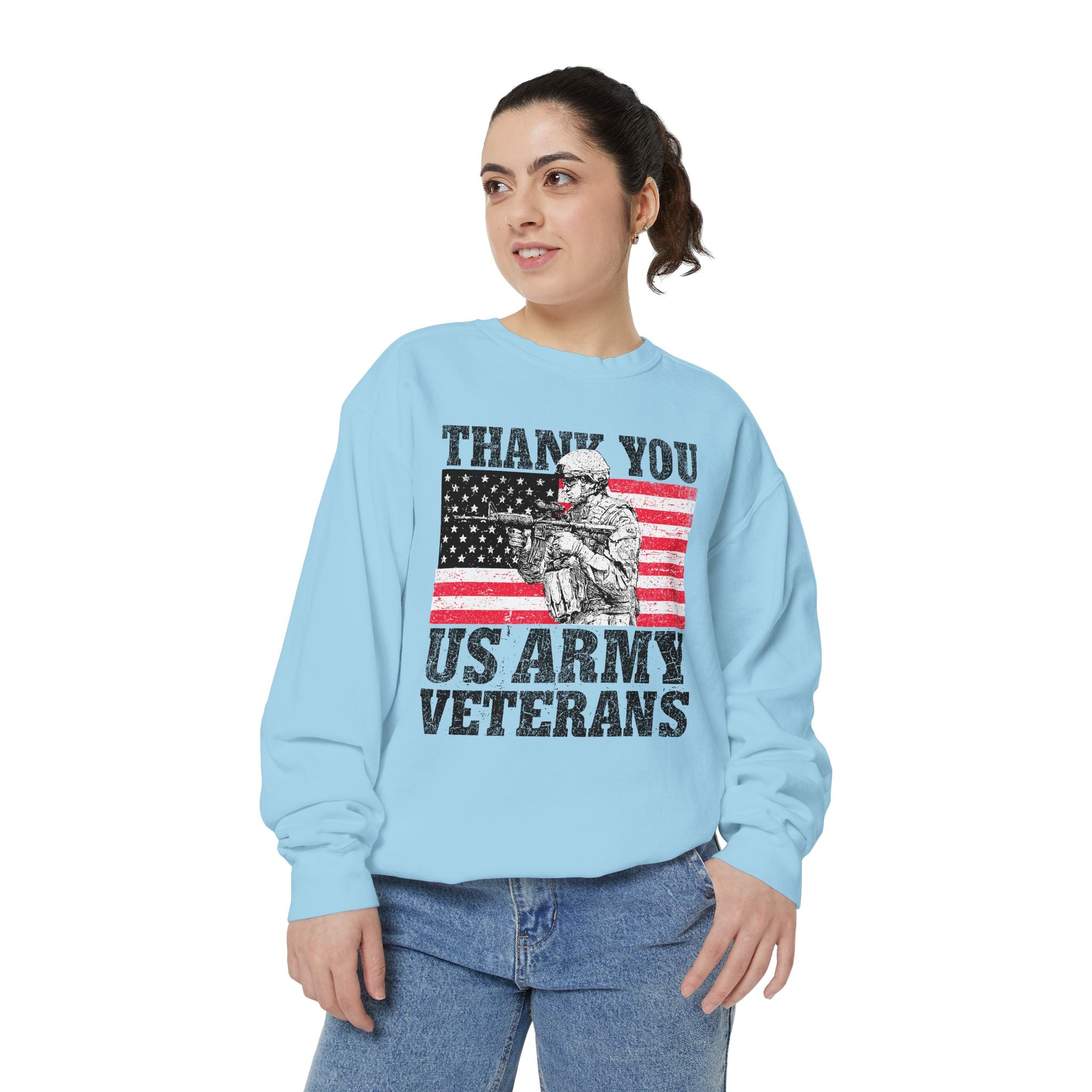 Thank You US Army Veterans Sweatshirt, Patriotic Soldier Crewneck, Military Appreciation Gift, American Flag Pullover for Veterans Day