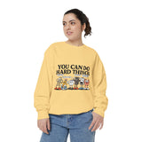 You Can Do Hard Things Comfort Colors Sweatshirt, Motivational Teacher Crewneck, Encouragement School Sweatshirt Gift