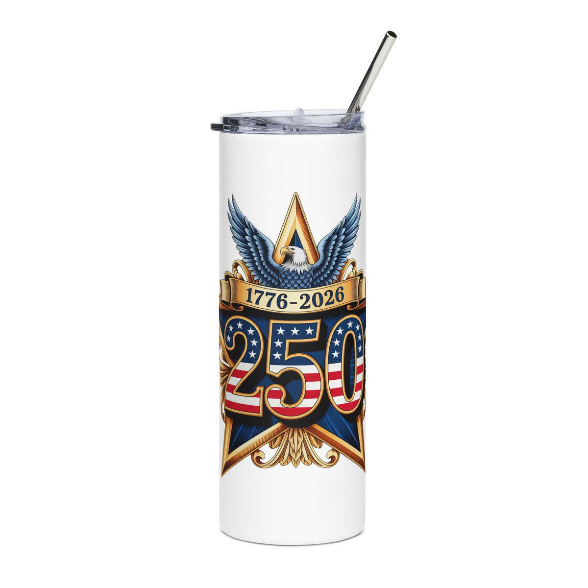 America 250th Anniversary Skinny Tumbler, 1776 to 2026 Patriotic Cup, USA Celebration Drinkware, American Pride Gift