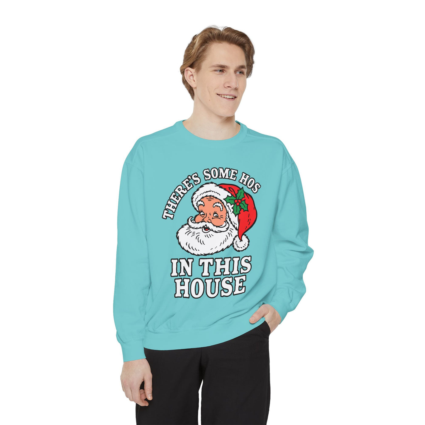 There's Some Ho's in This House Sweatshirt, Funny Santa Christmas Crewneck, Adult Holiday Party Pullover, Naughty Gift for Friends