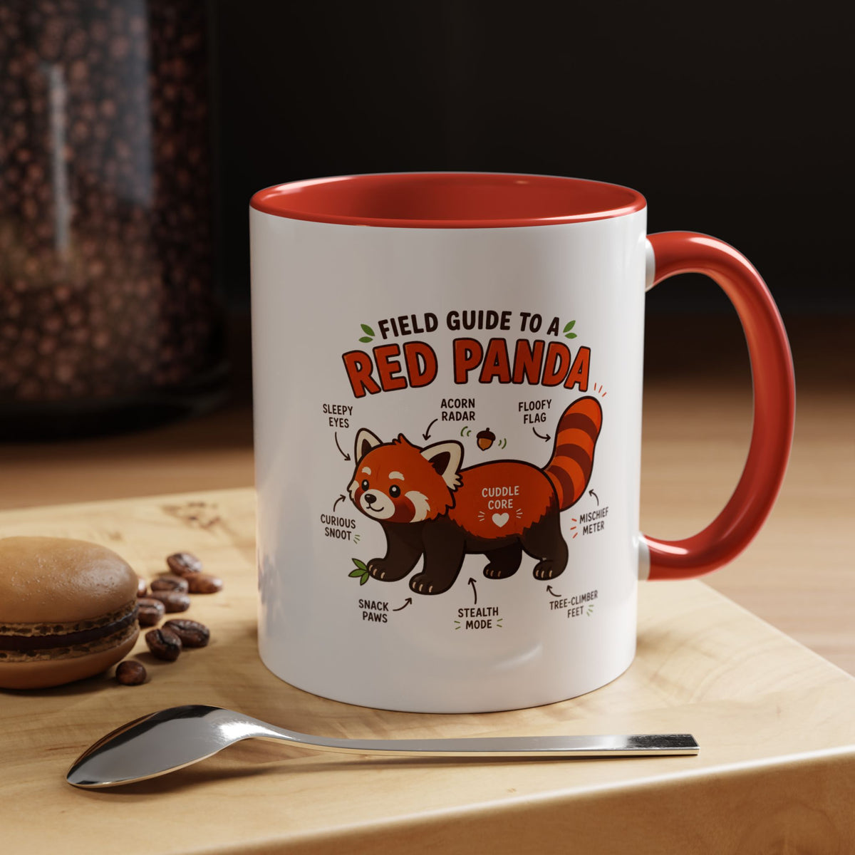 Red Panda Mug, Funny Field Guide Coffee Cup, Cute Wildlife Gift for Red Panda Lover, Zookeeper Present, Animal Birthday Gift for Kids