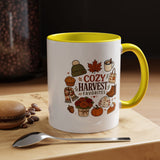 Cozy Harvest Coffee Mug, Cute Autumn Favorites Cup, Fall Gift for Her, Pumpkin Spice Lover Birthday Present, Thanksgiving Kitchen Decor