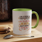 I'm a Work in Progress Christian Coffee Mug, Encouraging Faith Gift for Women, Inspirational Jesus Scriptures Ceramic Tea Cup, Religious Quote