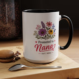 Promoted to Nana Mug, New Grandma Pregnancy Announcement Gift, Floral First Time Grandmother Coffee Cup, Baby Reveal Keepsake 2026