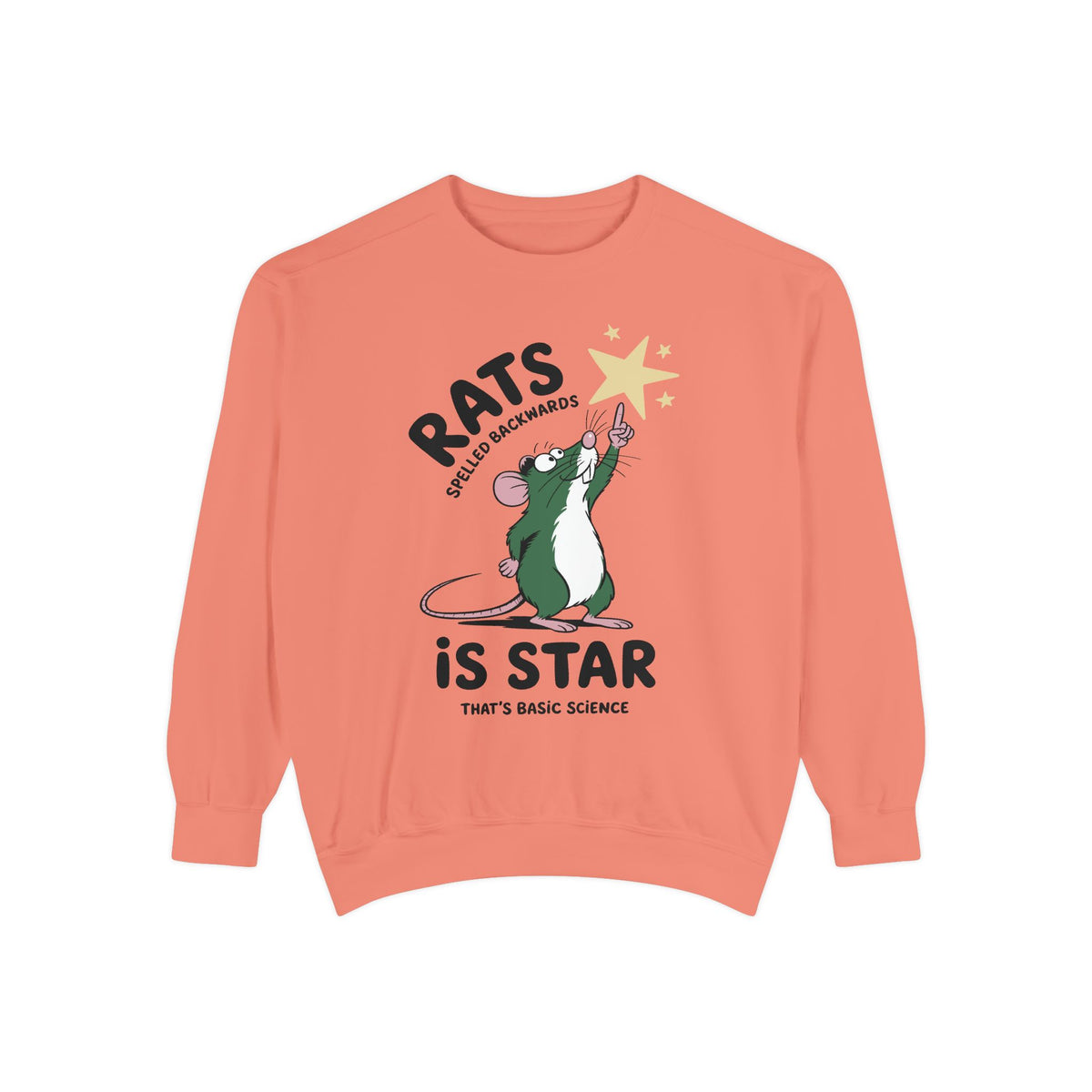 Funny Rat Sweatshirt, Rats Spelled Backwards Is Star Crewneck, Cute Rat Lover Sweatshirt, Pet Rat Gift, Funny Animal Apparel