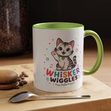 Cute Cat Lover Mug, Personalized Cat Name Coffee Cup, Whisker Wiggles Cat Mom Gift, Funny Kitty Mug for Pet Owners and Cat Lovers