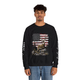 Personalized Hunting Sweatshirt, Custom Deer American Flag Pullover, Patriotic Outdoorsman Crewneck, Hunter Gift, Personalized Family Shirt