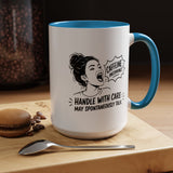 Funny Coffee Lover Mug, Caffeine Incoming Coffee Cup, Handle With Care Mug, Funny Coworker Gift, Office Humor Mug for Women