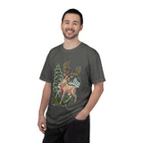 Woodland Deer Shirt, Rustic Stag and Mountain Graphic, Gift for Wildlife Lovers and Hikers, Forest Inspired Cabin Weekend Clothing