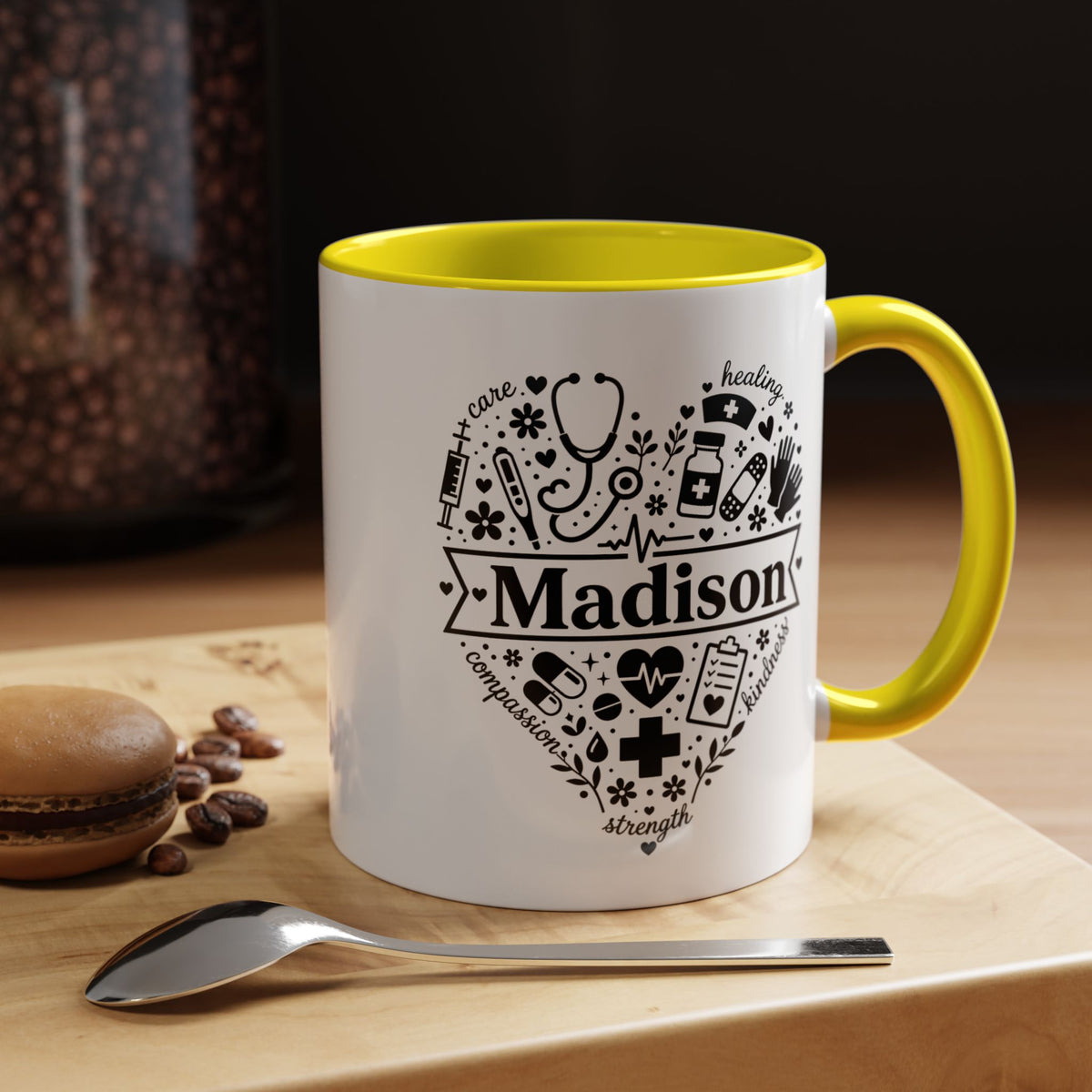 Personalized Nurse Coffee Mug, Custom Nurse Name Gift, RN Appreciation Mug, Nursing Graduation Gift, Healthcare Worker Coffee Cup