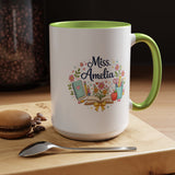 Personalized Teacher Coffee Mug, Custom Teacher Name Gift, Floral Teacher Mug, Teacher Appreciation Present, Classroom Gift