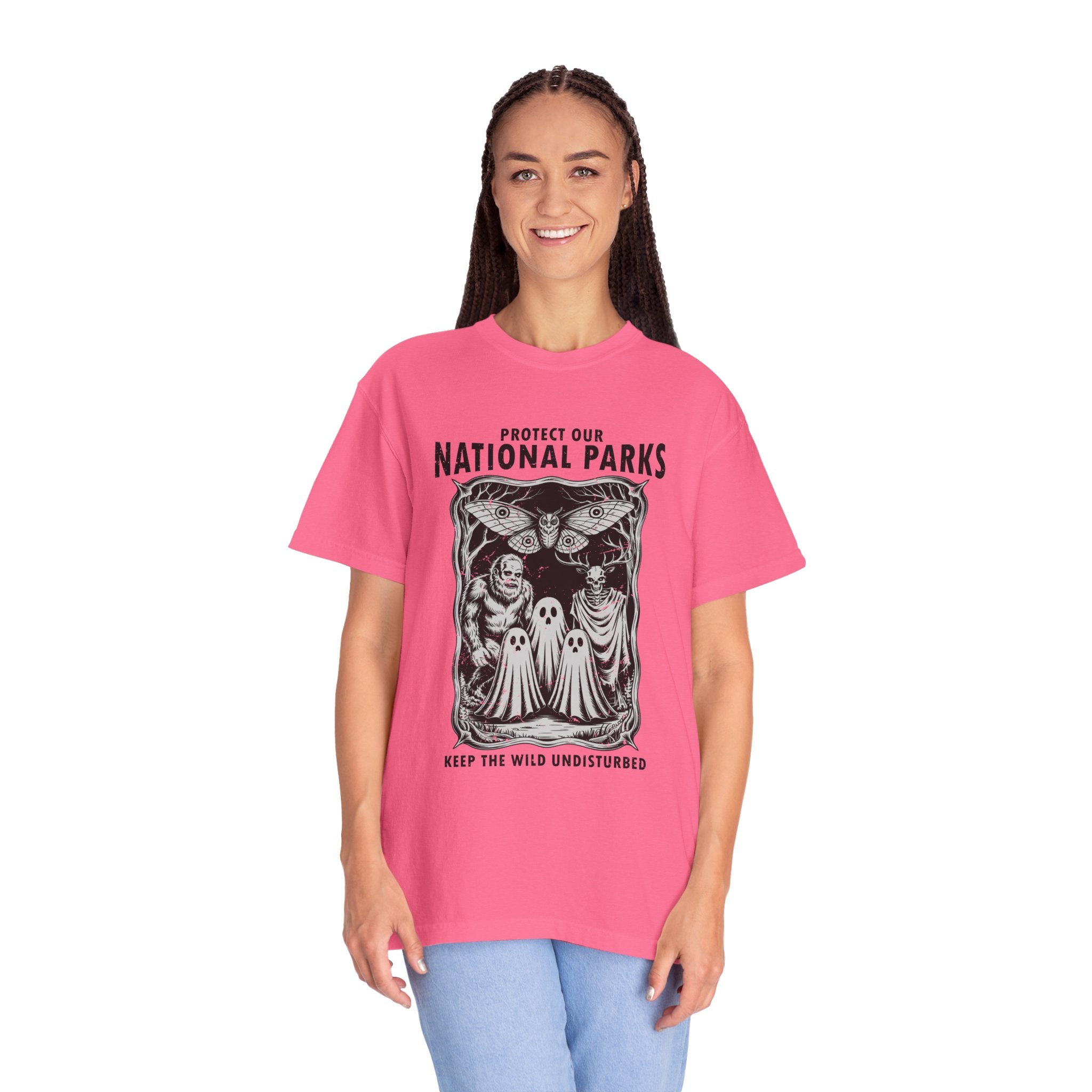 National Parks Gothic Comfort Colors Shirt, Protect Our National Parks Graphic Tee, Cryptid Nature Lover Shirt, Spooky Outdoor Apparel