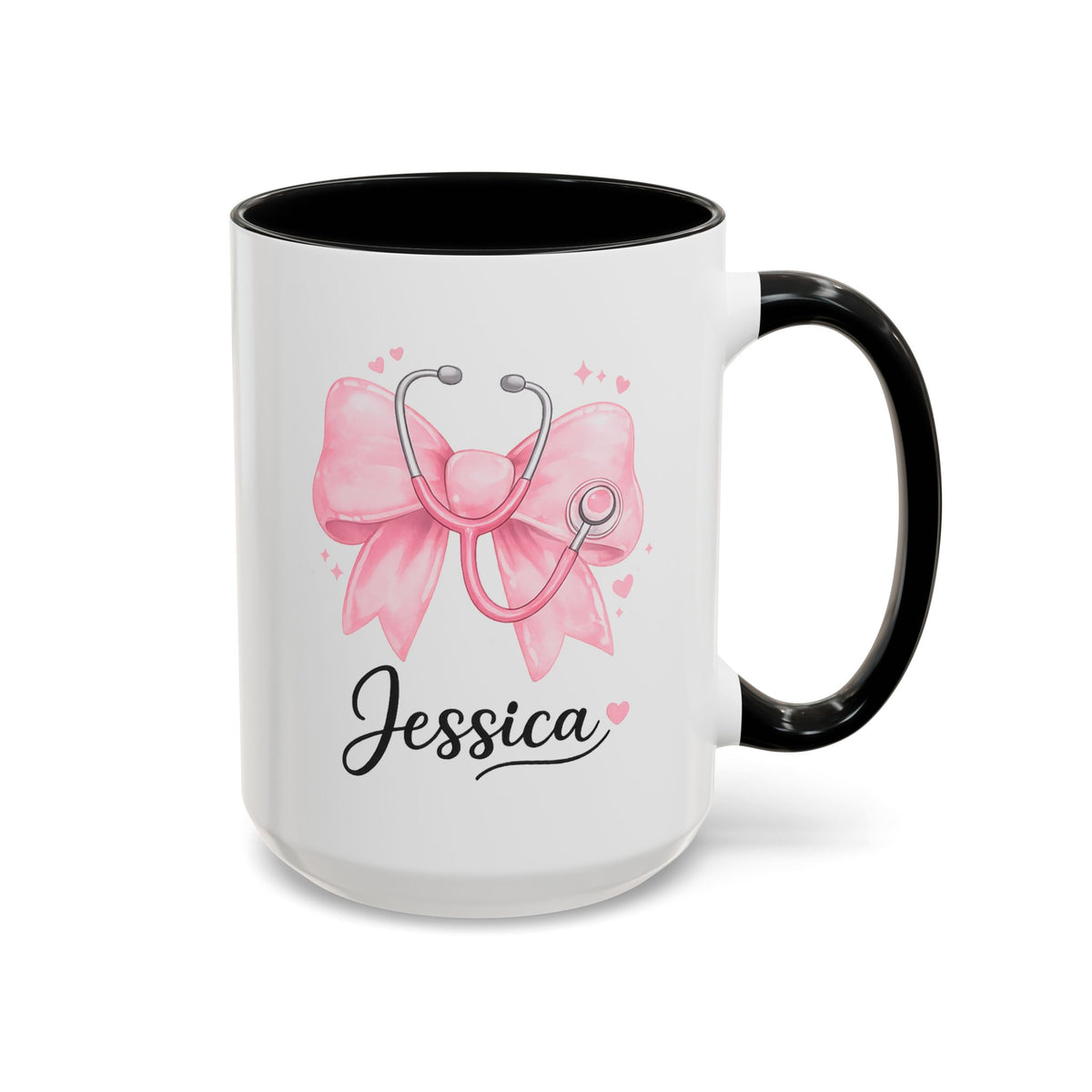 Personalized Nurse Mug, Custom Nurse Name Coffee Mug, Pink Stethoscope Gift, RN Appreciation Gift, Nurse Graduation Cup