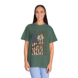 US Army Veteran Shirt, American Flag Camo T-Shirt, Military Dog Tag Tee, Patriotic Gift for Soldier, Retirement or Veterans Day Top