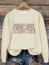 Round neck slogan printed pullover sweatshirt sweatshirt