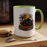 Halloween Witch Coffee Mug, Spooky Reaper and Pumpkin Cup, Gothic Horror Gift for Halloween Lover, Haunted House October Drinkware