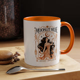 Moonlit Muse Coffee Mug, Celestial Goddess Art Mug, Mystic Moon Aesthetic Cup, Boho Spiritual Gift for Women, Cosmic Soul Coffee Mug