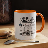 Personalized Best Dad Ever Mug, Custom Father's Day Coffee Mug with Kids Names, Funny Jackpot Dad Gift, Unique Family Keepsake Cup