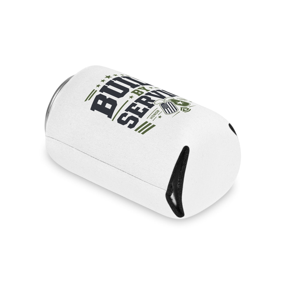 Military Can Cooler, Built by Service Drink Holder, Veteran Gift, Military Appreciation Gift, Armed Forces Beverage Sleeve, Patriotic Gift