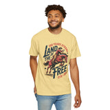 Land of the Free 250 Years Strong Comfort Colors Shirt, America 250th Anniversary Tee, Patriotic Cowboy Graphic Shirt, USA 1776-2026