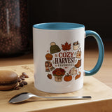 Cozy Harvest Coffee Mug, Cute Autumn Favorites Cup, Fall Gift for Her, Pumpkin Spice Lover Birthday Present, Thanksgiving Kitchen Decor