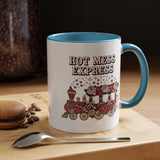 Hot Mess Express Coffee Mug, Pink Floral Train with Bows and Hearts, Funny Birthday Gift for a Busy Mom or Best Friend's Daily Coffee Break