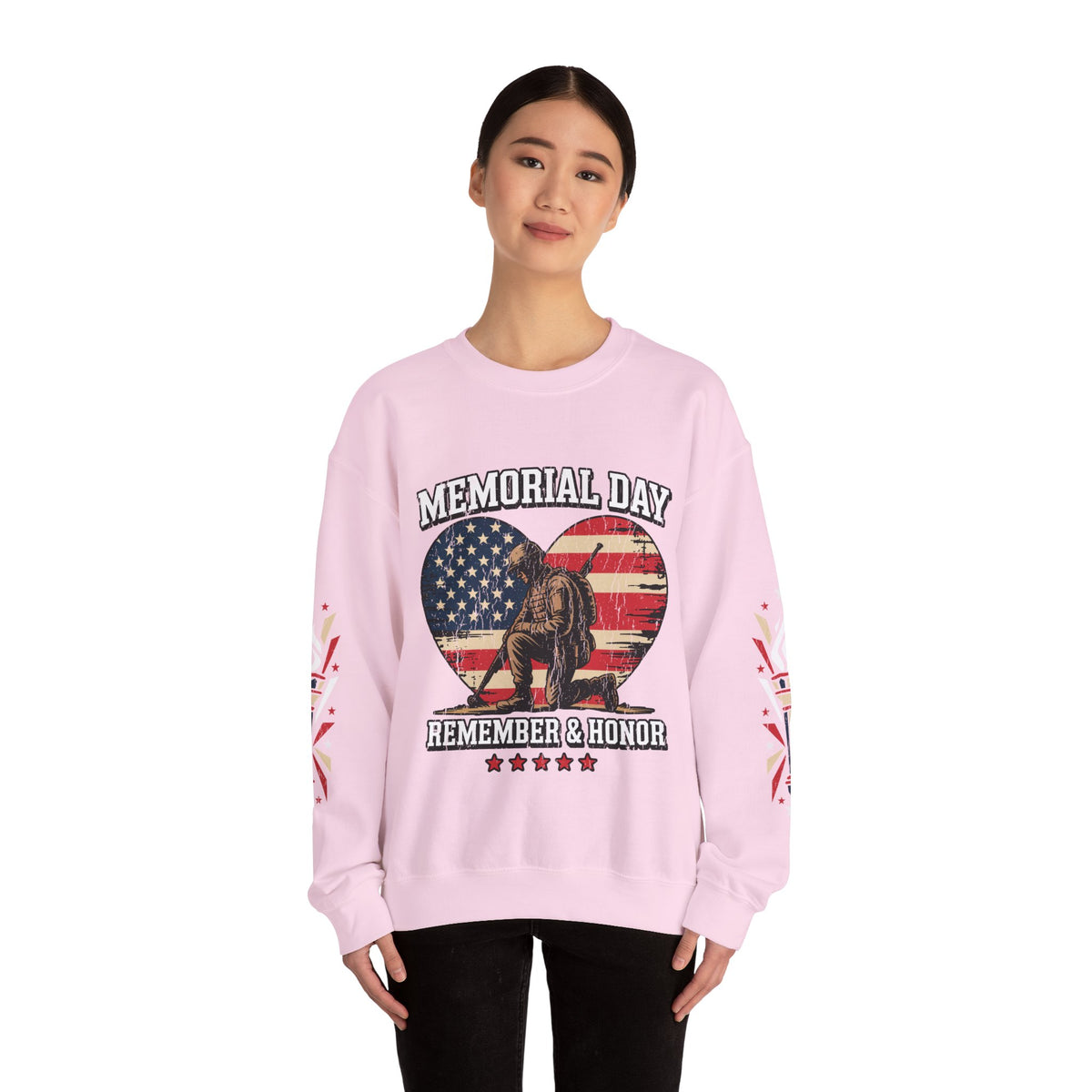 Memorial Day Sweatshirt, Patriotic Military Pullover, Remember and Honor American Flag Crewneck, Veteran Gift, Memorial Day Shirt