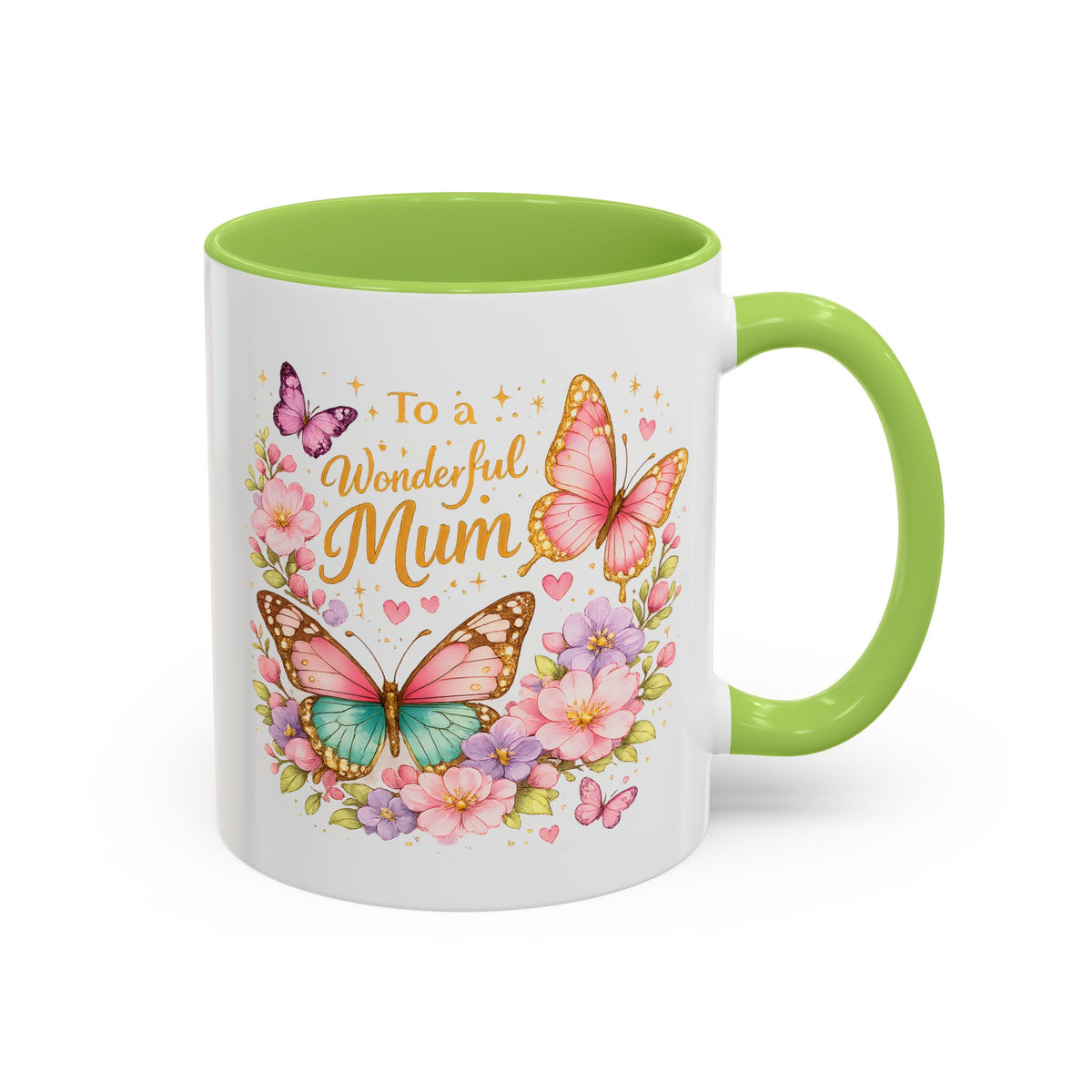 To My Wonderful Mum Butterfly Mug, Floral Mom Coffee Mug, Mother's Day Gift for Mum, Butterfly Coffee Cup, Mom Appreciation Gift