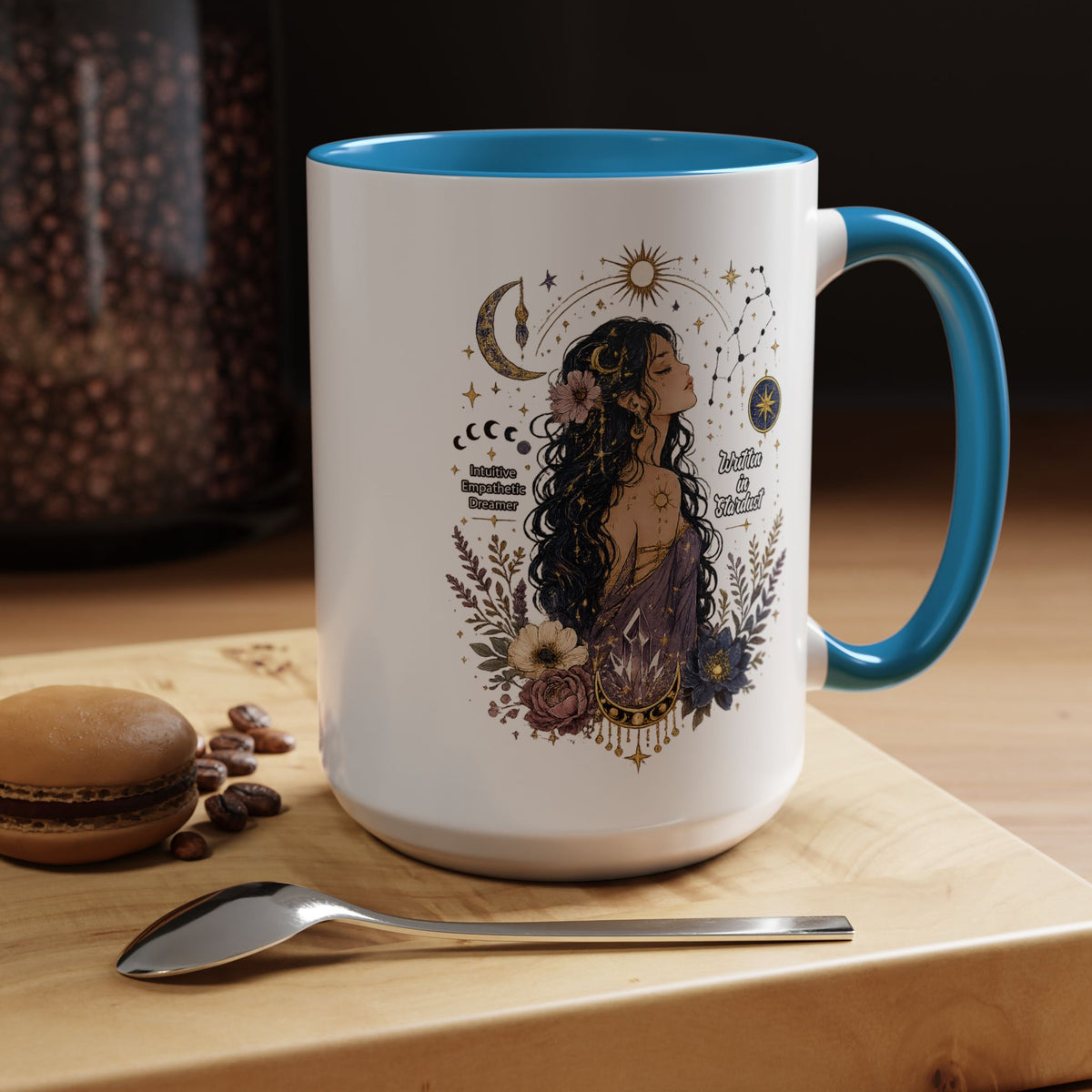 Intuitive Dreamer Astrology Coffee Mug, Mystic Woman Zodiac Mug, Written in Stardust Cup, Celestial Goddess Gift, Spiritual Coffee Mug
