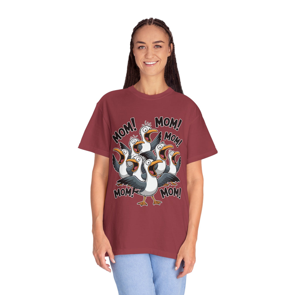 Funny Mom Life Comfort Colors Shirt, Mom Mom Mom Seagull Graphic Tee, Motherhood Humor Shirt, Mother's Day Gift for Moms