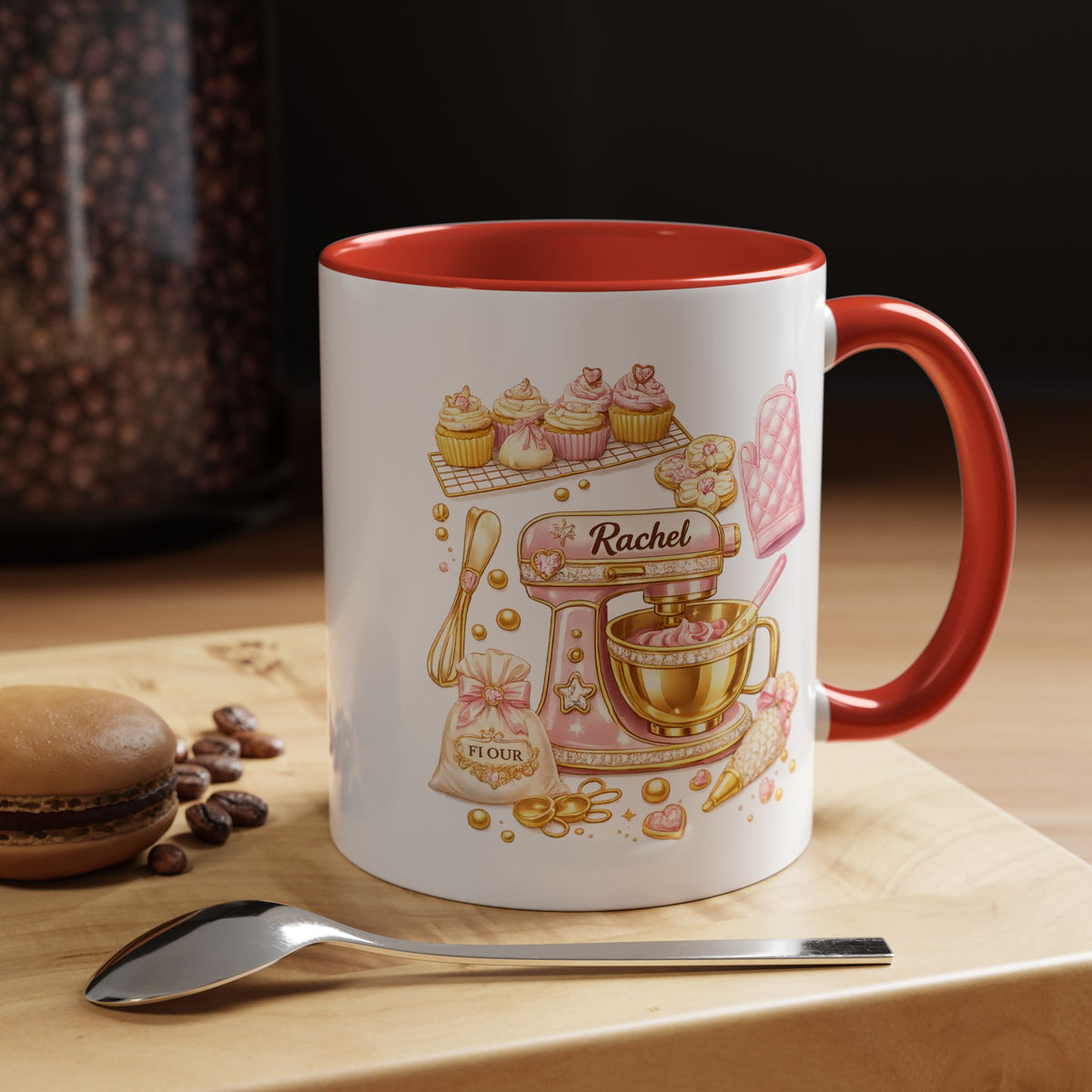 Baker Coffee Mug, Baking Lover Gift, Cute Baking Tools Mug, Pastry Chef Coffee Cup, Gift for Bakers, Kitchen Hobby Mug