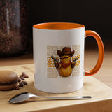 Good Repeating Slogan Cowboy Peanut Mug, Funny Western Office Joke Gift for Coworkers, Sarcastic Outlaw Ceramic Tea Cup with Dark Blue Handle
