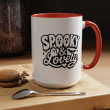 Spooky and Lovely Mug, Cute Ghost Halloween Coffee Cup, Black and White Spooky Season Gift for Her, Gothic Fall Drinkware