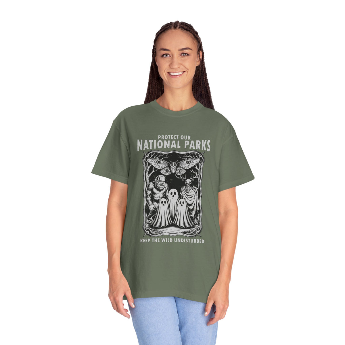 National Parks Gothic Comfort Colors Shirt, Protect Our National Parks Graphic Tee, Cryptid Nature Lover Shirt, Spooky Outdoor Apparel