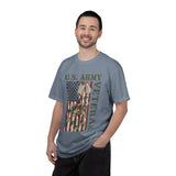 US Army Veteran Shirt, American Flag Camo T-Shirt, Military Dog Tag Tee, Patriotic Gift for Soldier, Retirement or Veterans Day Top