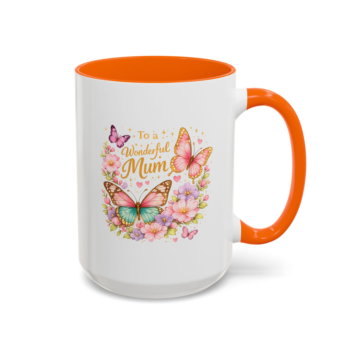 To My Wonderful Mum Butterfly Mug, Floral Mom Coffee Mug, Mother's Day Gift for Mum, Butterfly Coffee Cup, Mom Appreciation Gift