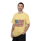 American Flag Floral Shirt, Patriotic Flower Graphic Tee, Vintage Americana T Shirt, Fourth of July Outfit, Red White Blue Gift