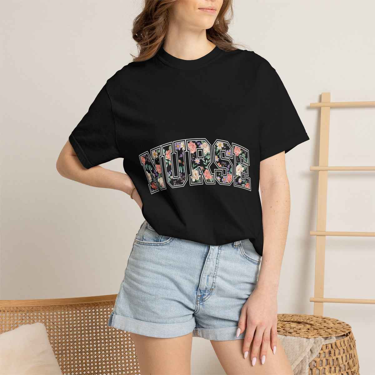 Comfort Colors Nurse Floral Shirt, Nurse Appreciation Gift, Registered Nurse Tee, Healthcare Worker Shirt, Nursing School Graduate Gift